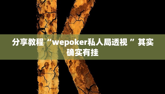 分享教程“wepoker私人局透视 ”其实确实有挂 分享教程“wepoker私人局透视 ”其实确实有挂