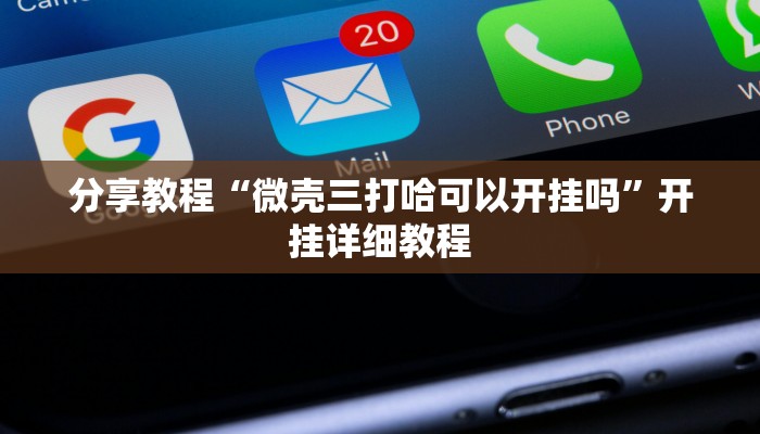 分享教程“微壳三打哈可以开挂吗”开挂详细教程