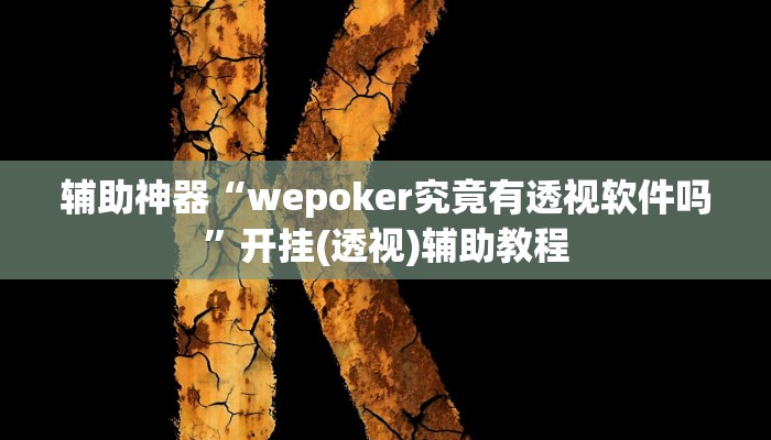 辅助神器“wepoker究竟有透视软件吗”开挂(透视)辅助教程