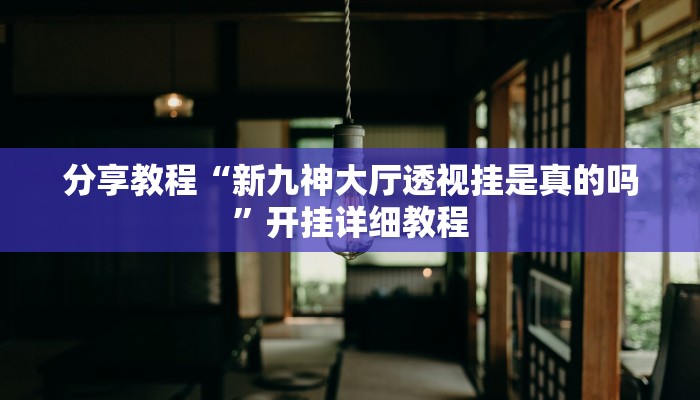 分享教程“新九神大厅透视挂是真的吗”开挂详细教程