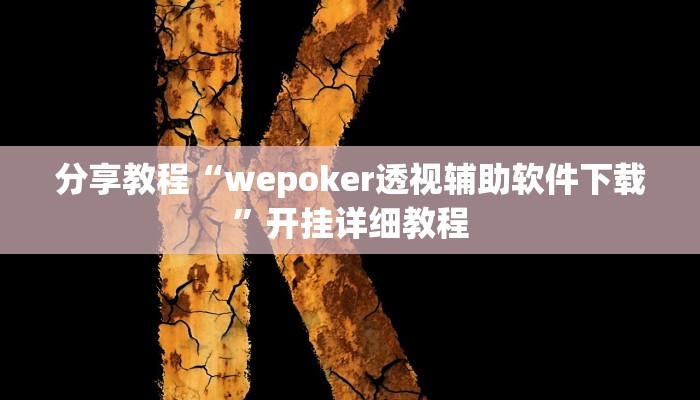 分享教程“wepoker透视辅助软件下载”开挂详细教程