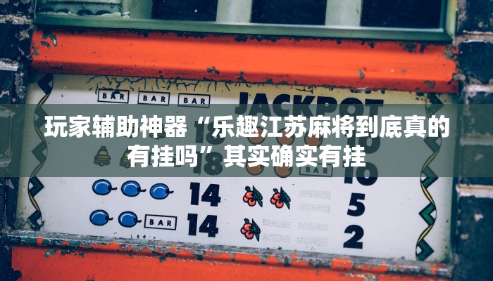 玩家辅助神器“乐趣江苏麻将到底真的有挂吗”其实确实有挂