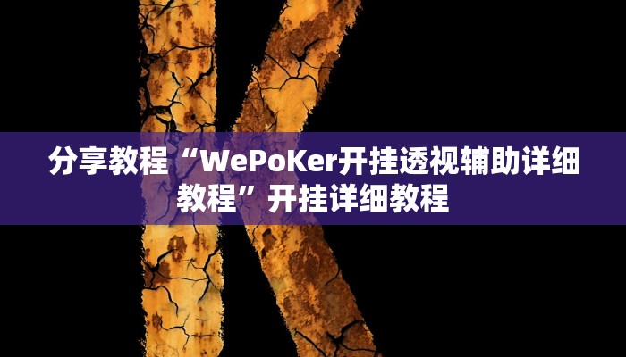 分享教程“WePoKer开挂透视辅助详细教程”开挂详细教程