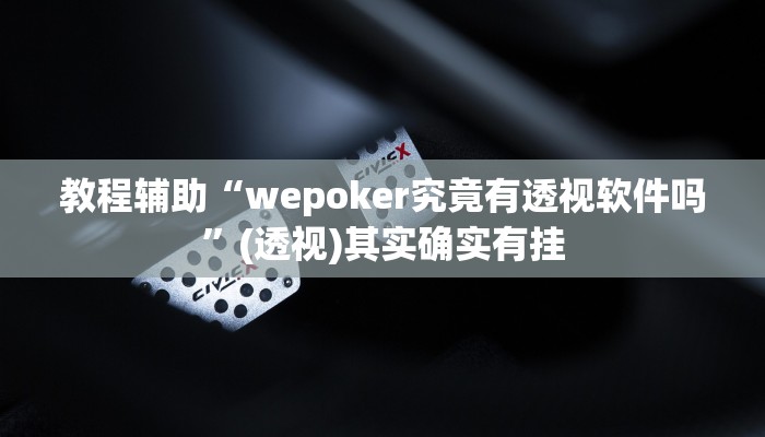 教程辅助“wepoker究竟有透视软件吗”(透视)其实确实有挂
