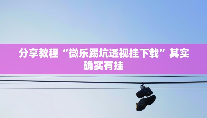 分享教程“微乐踢坑透视挂下载”其实确实有挂