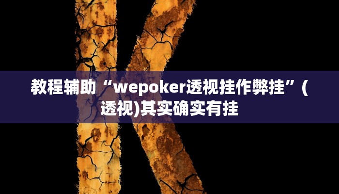 教程辅助“wepoker透视挂作弊挂”(透视)其实确实有挂