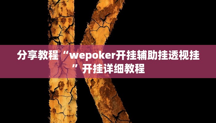 分享教程“wepoker开挂辅助挂透视挂”开挂详细教程