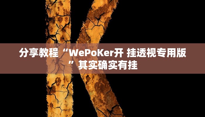 分享教程“WePoKer开 挂透视专用版”其实确实有挂 分享教程“WePoKer开 挂透视专用版”其实确实有挂