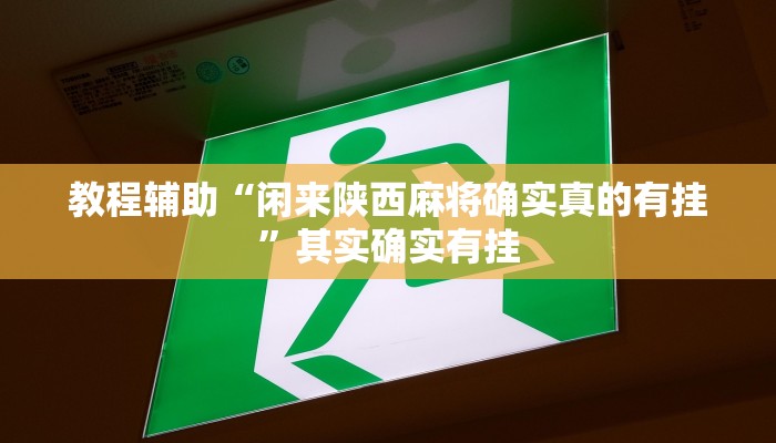 教程辅助“闲来陕西麻将确实真的有挂”其实确实有挂