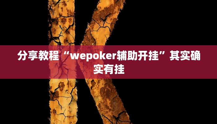 分享教程“wepoker辅助开挂”其实确实有挂 分享教程“wepoker辅助开挂”其实确实有挂