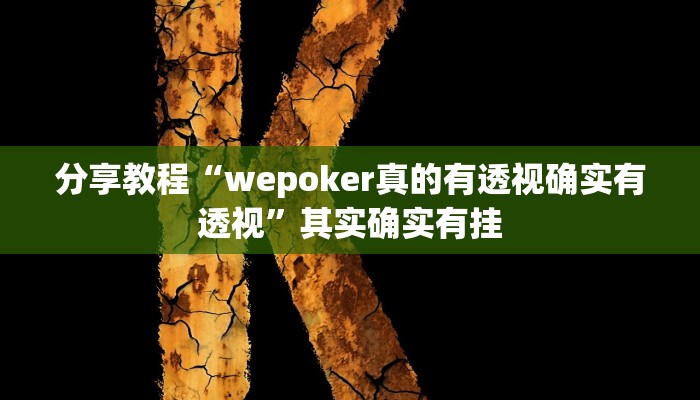 分享教程“wepoker真的有透视确实有透视”其实确实有挂 分享教程“wepoker真的有透视确实有透视”其实确实有挂