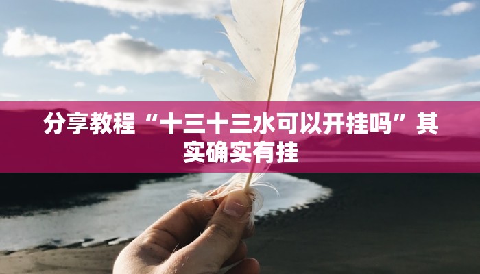 分享教程“十三十三水可以开挂吗”其实确实有挂 分享教程“十三十三水可以开挂吗”其实确实有挂