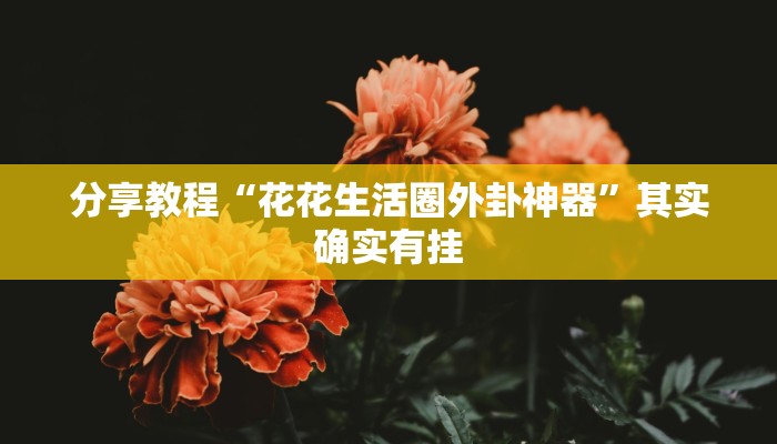 分享教程“花花生活圈外卦神器”其实确实有挂