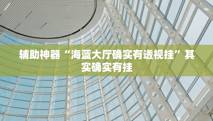 辅助神器“海蓝大厅确实有透视挂”其实确实有挂