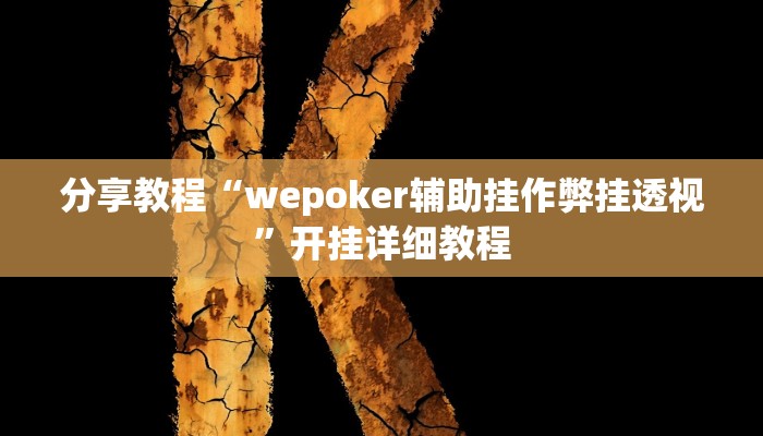 分享教程“wepoker辅助挂作弊挂透视”开挂详细教程