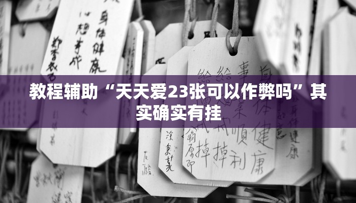 教程辅助“天天爱23张可以作弊吗”其实确实有挂