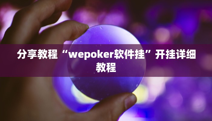 分享教程“wepoker软件挂”开挂详细教程