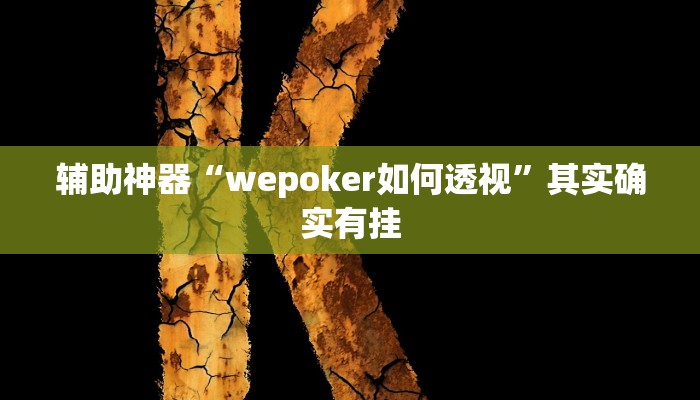 辅助神器“wepoker如何透视”其实确实有挂