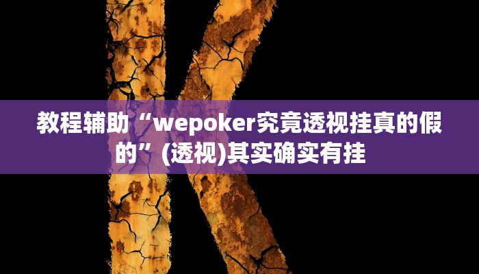 教程辅助“wepoker究竟透视挂真的假的”(透视)其实确实有挂