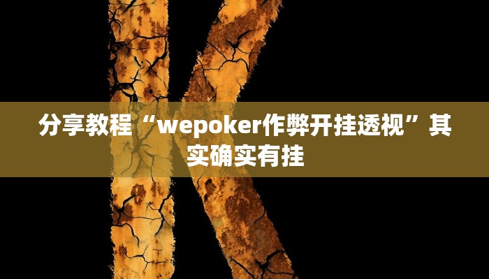 分享教程“wepoker作弊开挂透视”其实确实有挂