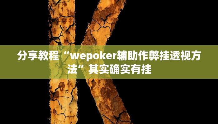 分享教程“wepoker辅助作弊挂透视方法”其实确实有挂