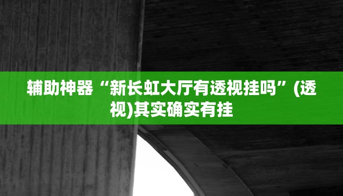辅助神器“新长虹大厅有透视挂吗”(透视)其实确实有挂