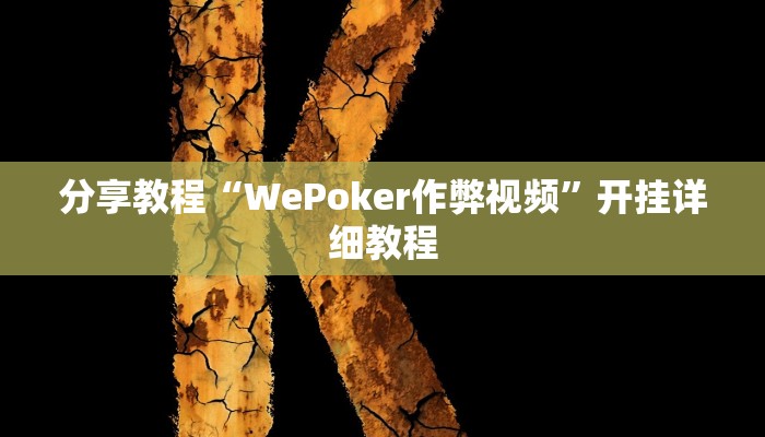分享教程“WePoker作弊视频”开挂详细教程
