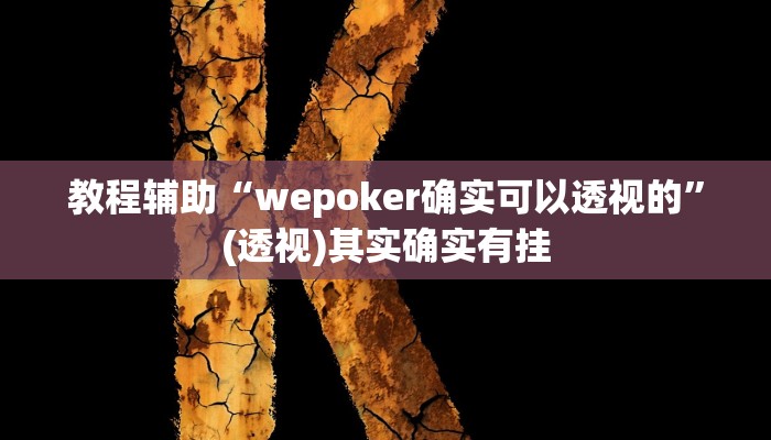 教程辅助“wepoker确实可以透视的”(透视)其实确实有挂