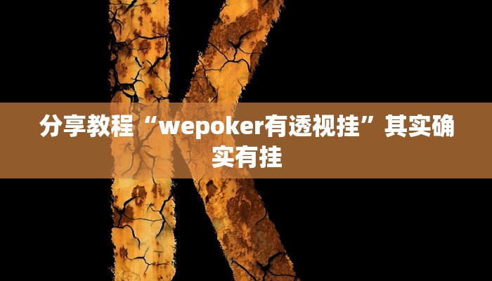 分享教程“wepoker有透视挂”其实确实有挂