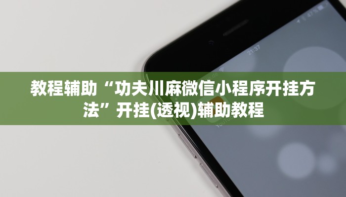 教程辅助“功夫川麻微信小程序开挂方法”开挂(透视)辅助教程