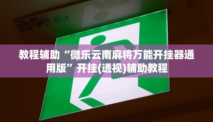 教程辅助“微乐云南麻将万能开挂器通用版”开挂(透视)辅助教程